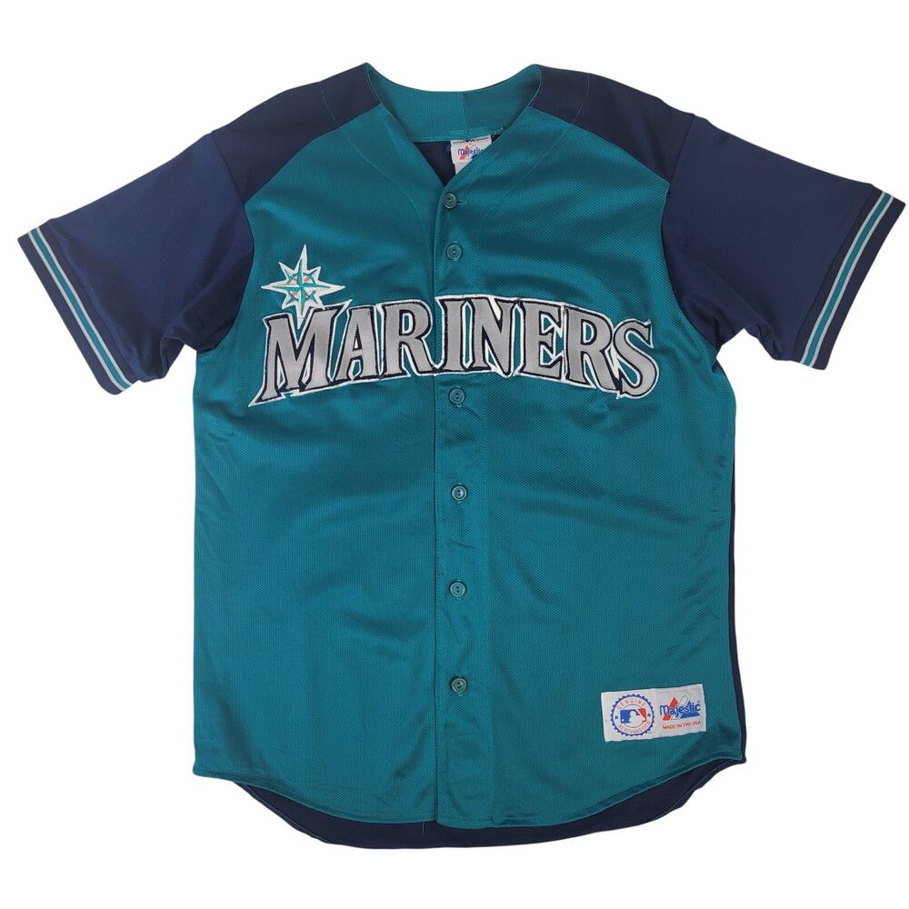 VTG 90s Majestic Ken Griffy Jr #24 Seattle Mariners Stitched Jersey Men's Sz M